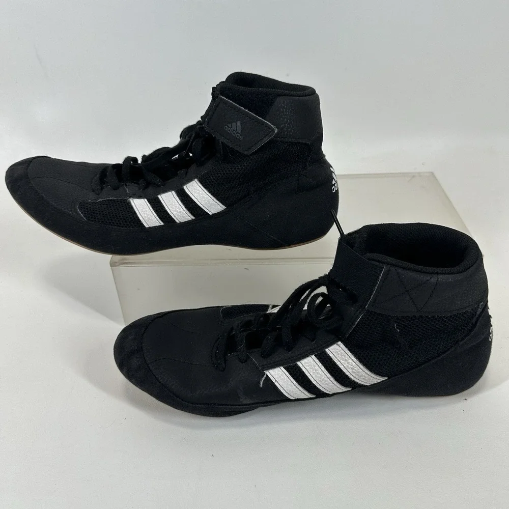 Adidas HVC 2 Wrestling Shoes MMA Boxing Black White Gum‎ AQ3325 Men's Size 10